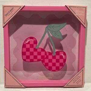 Juicy Couture Cavas Wall Hanging Art with attachment for hanging on the back.